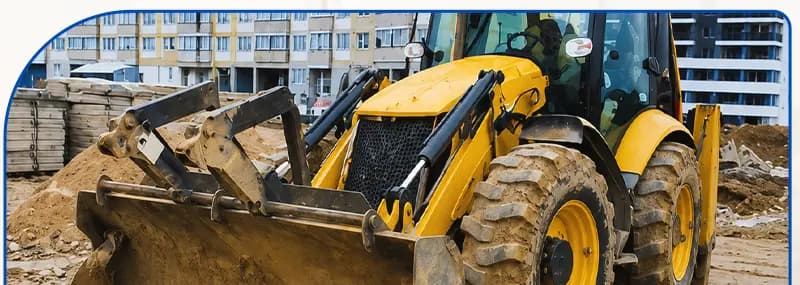 حفّارة تنفذ أعمال حفر في موقع إنشائي